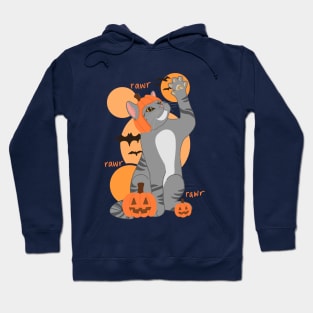 HALLOWEEN PUMPKIN GRAY CAT Hoodie